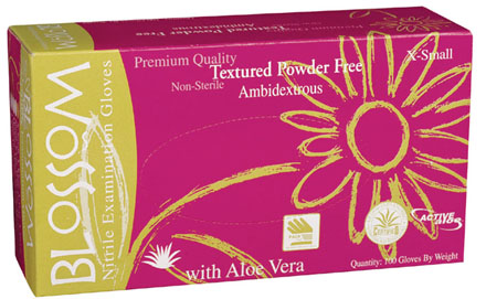 Blossom Powder Free Nitrile-w/Aloe Vera-Green 2 cases - Click Image to Close